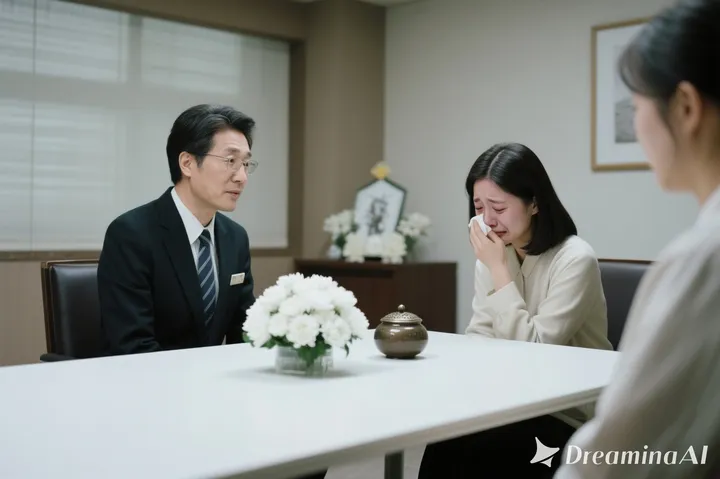 부산고양이장례식장 상담받는 모습