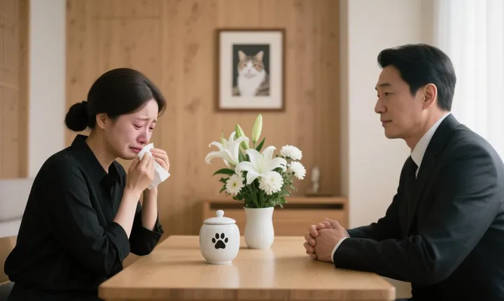 부산고양이장례식 하는 모습