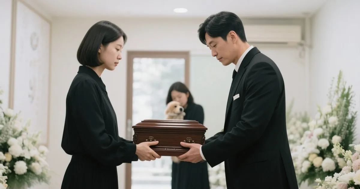 부산반려견장례 진행하는 모습