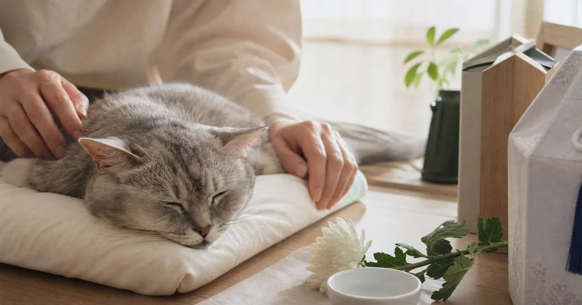 고양이 사체 준비를 위한 반려동물 장례 안내
