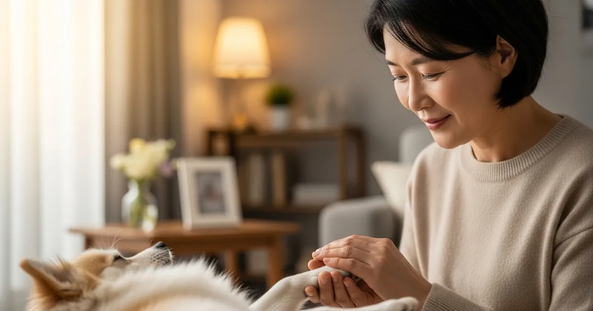 고양이 화장 준비를 앞둔 보호자와 반려동물
