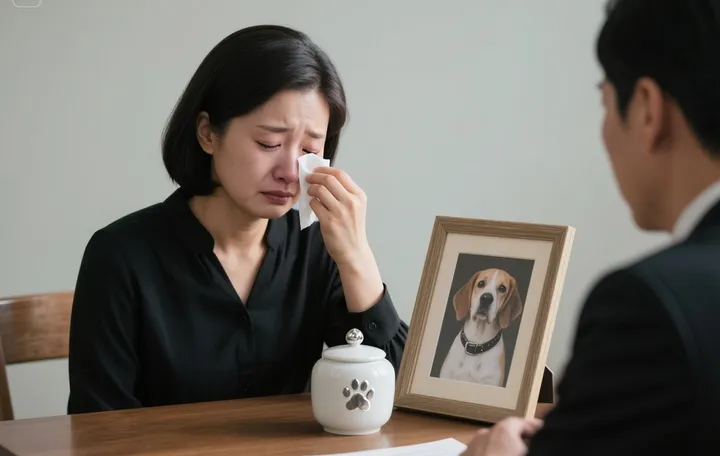 천안애견장례식장 상담받는 모습