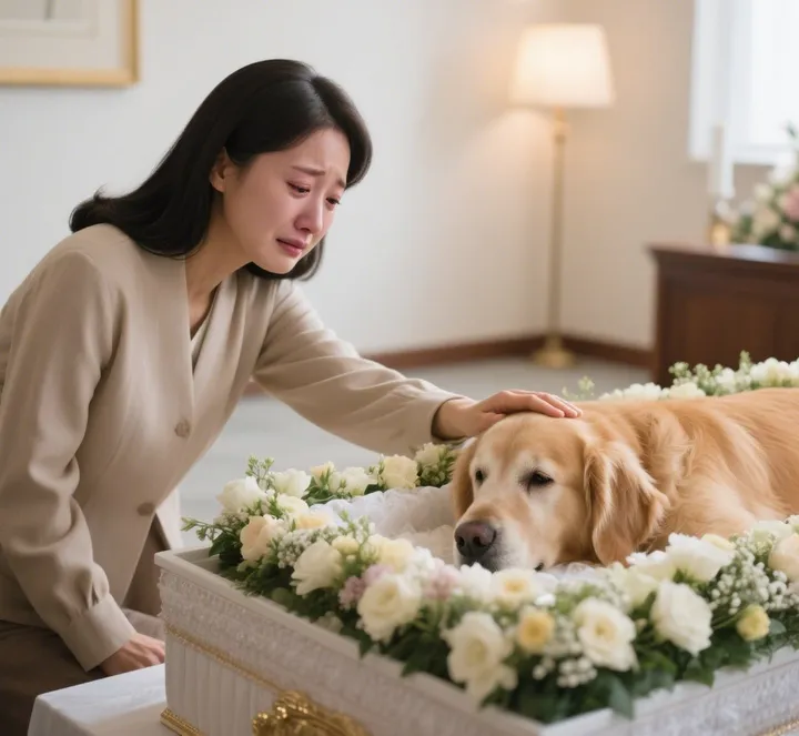개 화장 상담 받는 보호자 모습