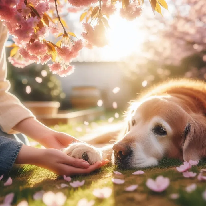 강아지가 죽었어요. 보호자는 어떻게 할지 고민하는 모습