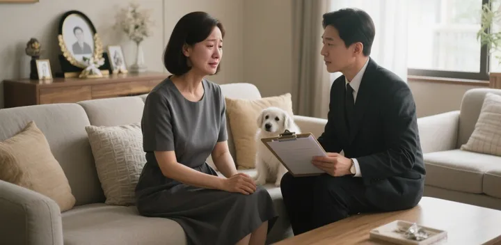 김포 강아지 장례 상담받는 모습