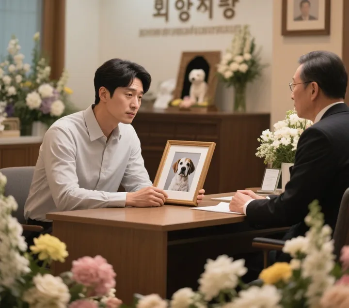 경기도반려동물장례식장 상담받는 모습