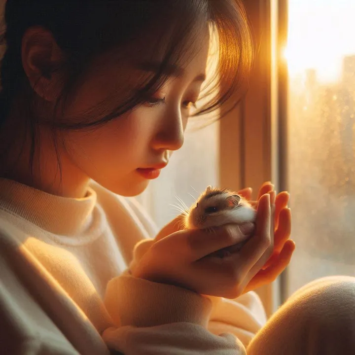 햄스터 화분장 고민하는 보호자 모습