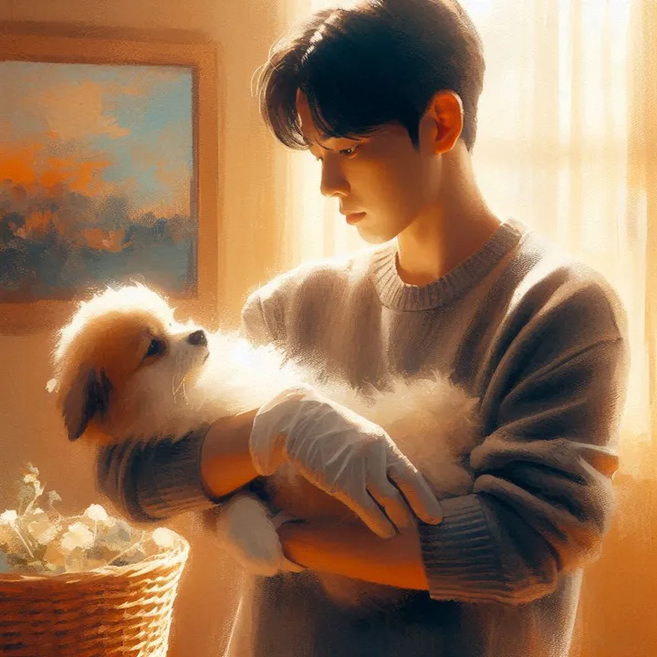 장례하기 전 걱정하는 보호자 모습