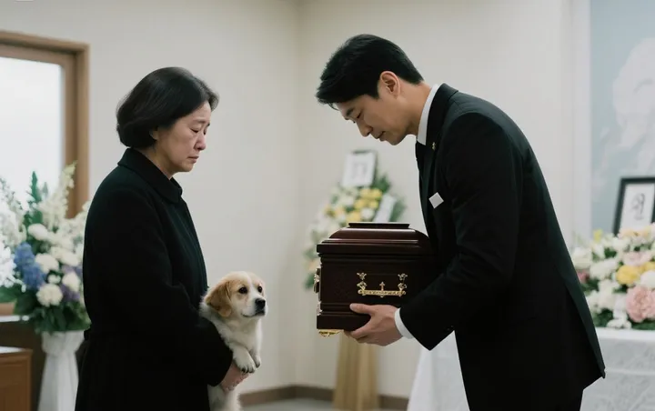 성남강아지장례 하고 있는 모습
