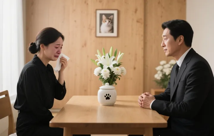 울산반려동물화장터 화장하고 참관하는 모습