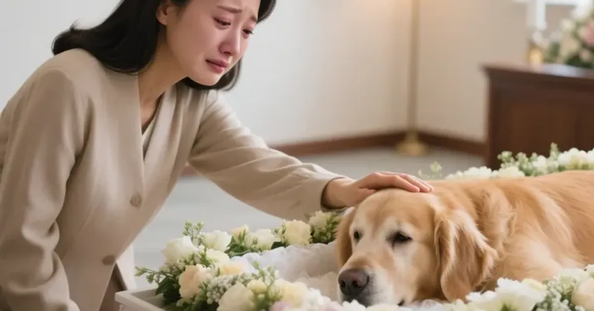 개 화장터 상담 받는 보호자 모습